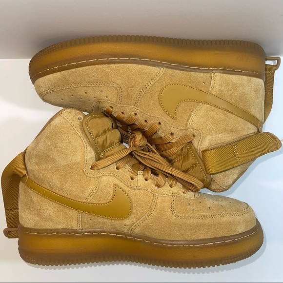 Nike Air Force 1 High LV8 GS Youth AF1 Wheat 🌾 Gum Light Brown #K0262700 *NO📦 - Picture 3 of 16
